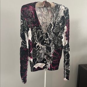 Floral Black and Pink Cardigan